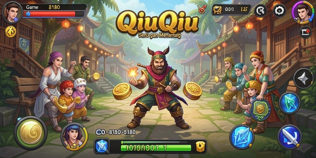 Screenshot gameplay QiuQiu yang penuh aksi.