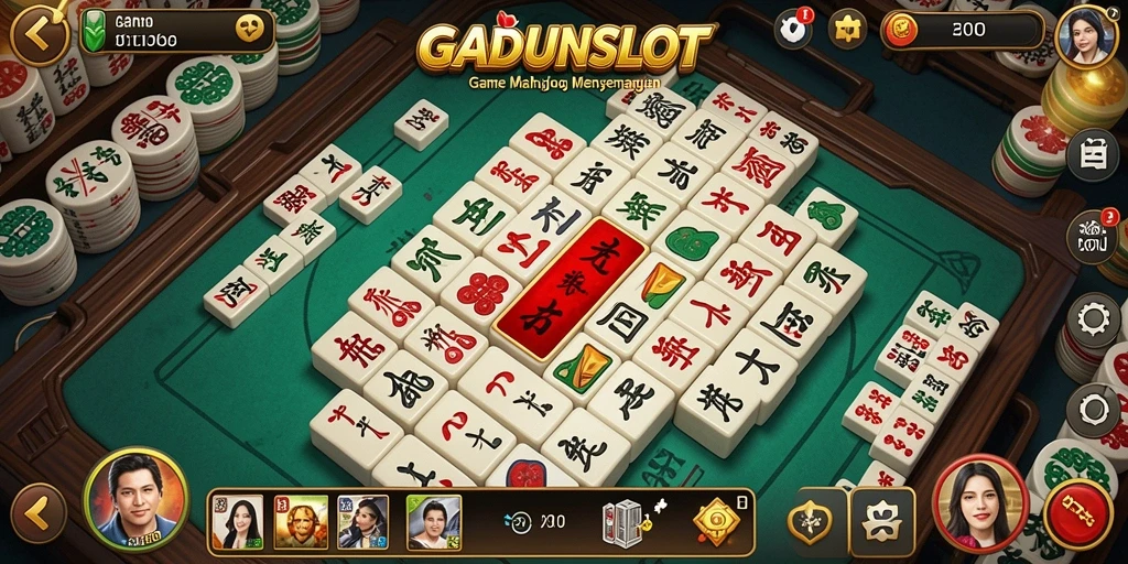 Tangkapan layar utama GADUNSLOT menampilkan gameplay Mahjong yang menarik.