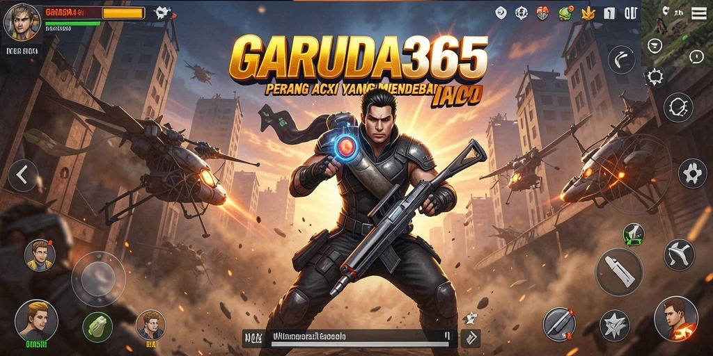 Tampilan aksi seru dalam GARUDA365 dengan efek grafis menawan.