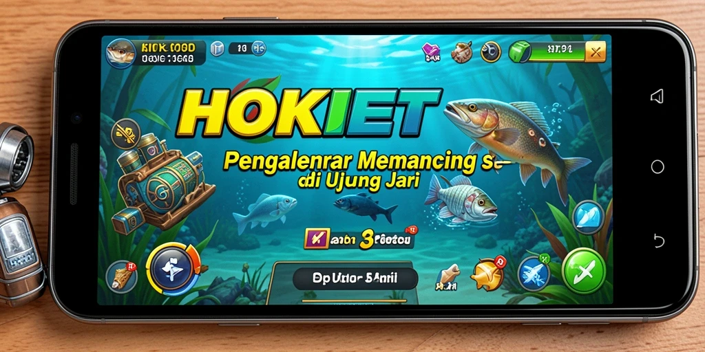 Screenshot HOKIBET menampilkan aksi memancing seru dengan latar belakang alam yang indah.