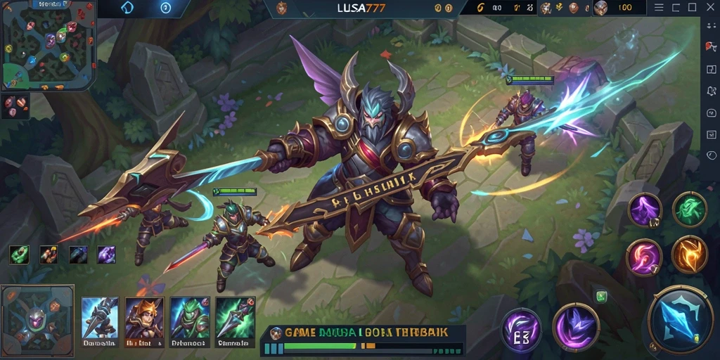Gameplay seru LUSA777 dengan aksi MOBA yang intens.