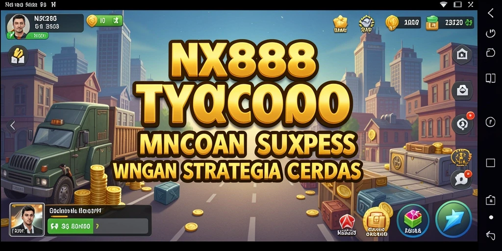 Tangkapan layar gameplay NX888 yang menunjukkan kegiatan bisnisku.