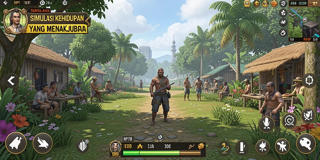 Tangkapan layar utama RP79 yang menunjukkan pengalaman gameplay simulasi yang mendalam.