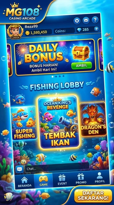 Tampilan aplikasi mg108 yang ramah pengguna.